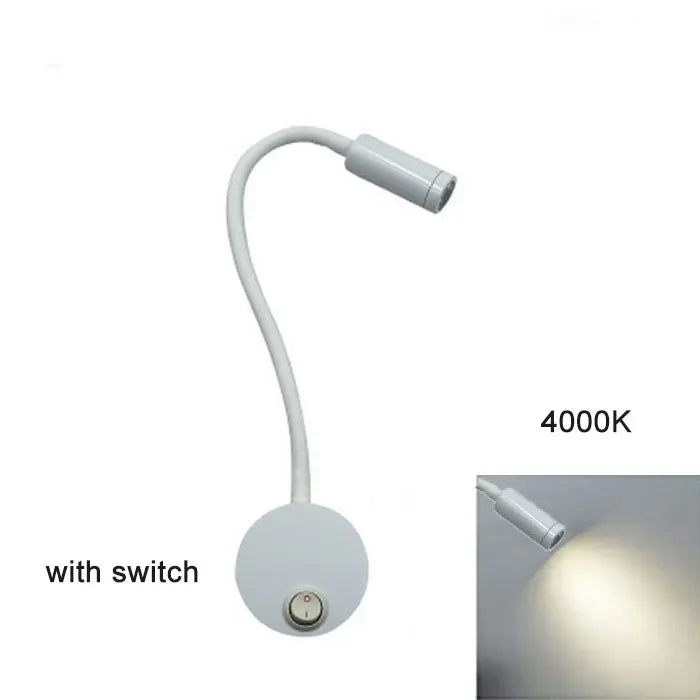 Decorbites™ dimmbare LED-Wandleuchte für Schlafzimmer, Wohnzimmer, Kinderzimmer – 3W verstellbare Gänsehals-Leselampe