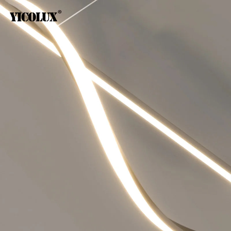Minimalist Linear LED Pendant Light in Black or White