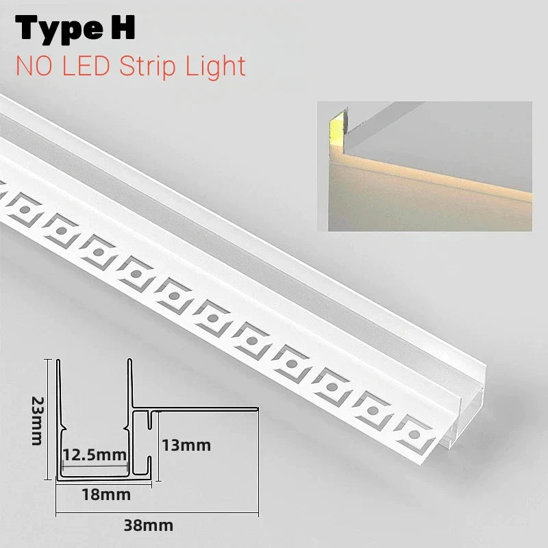 DecorBites™ LED Aluminum Profile Recessed Waist Line Channel for Backlighting Corners