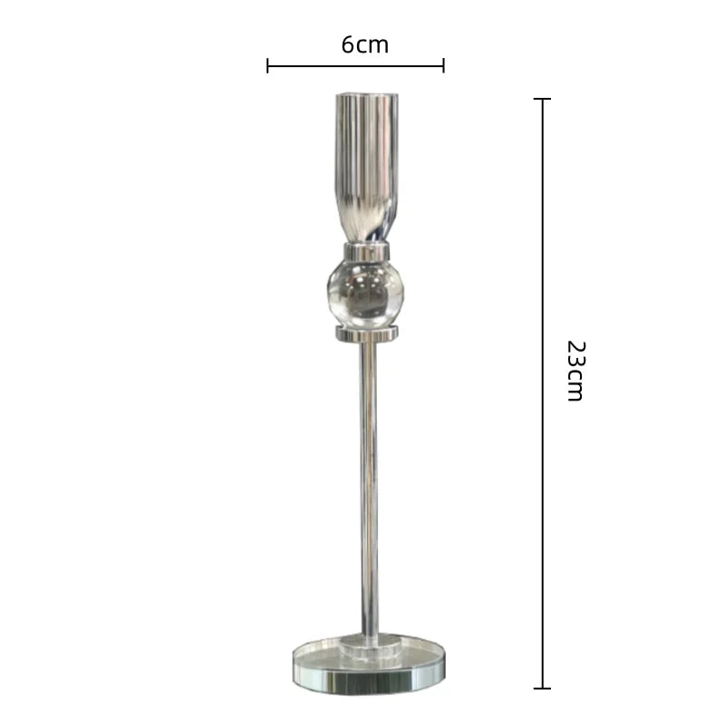 DecorBites™ Crystal Glass Candlestick Holder - Elegant Home Décor Accessory
