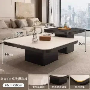 Decorbites™ Leichtes Luxus-Fels-Quadratisches Couchtisch Modern Minimalistisch Wohnzimmer-Kombination