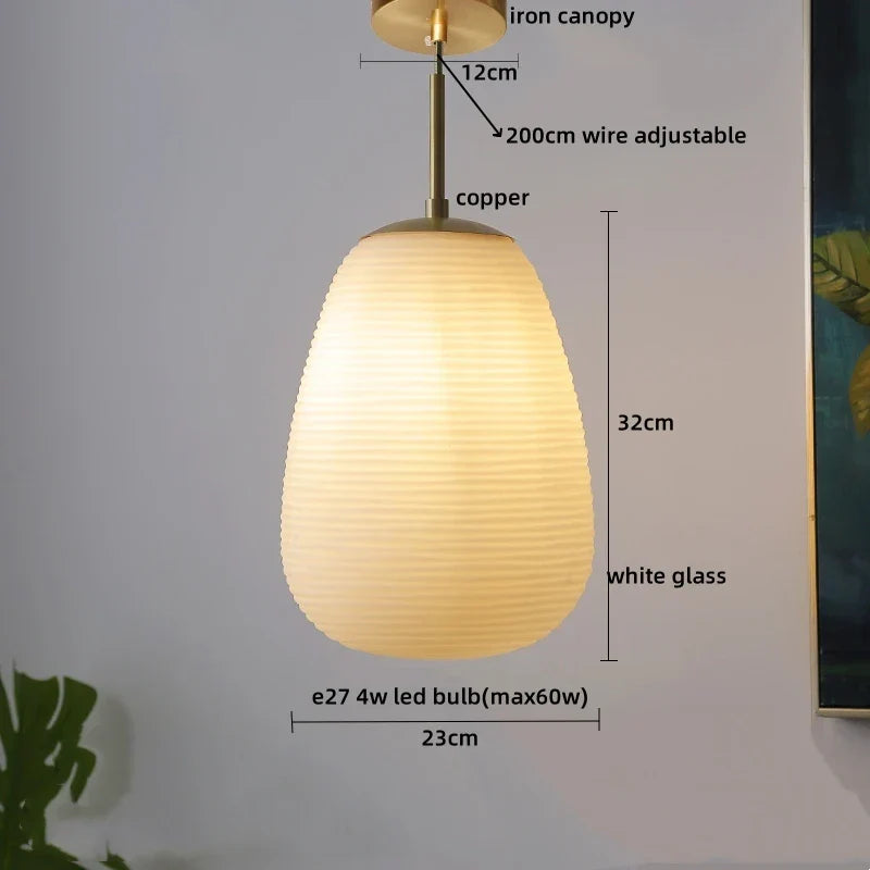 Decorbites™ Glas-Kupfer-LED-Hängeleuchter für Schlafzimmer, Esszimmer und Wohnzimmer