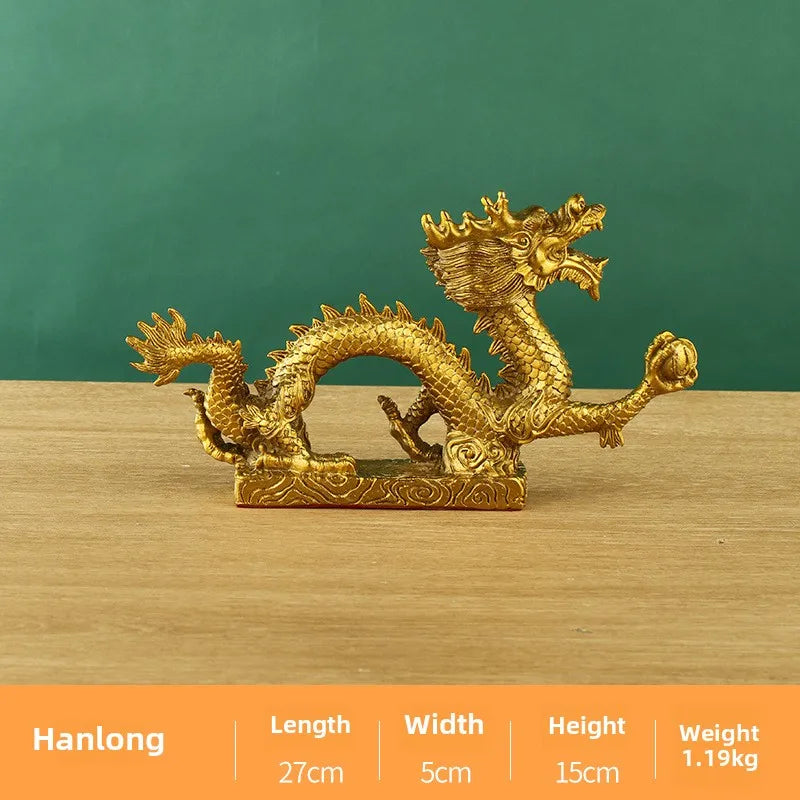 Decorbites™ Drachen-Phönix-Zodiak-Ornamente Reine Kupfer-Dekoration Talisman Heimaccessoires