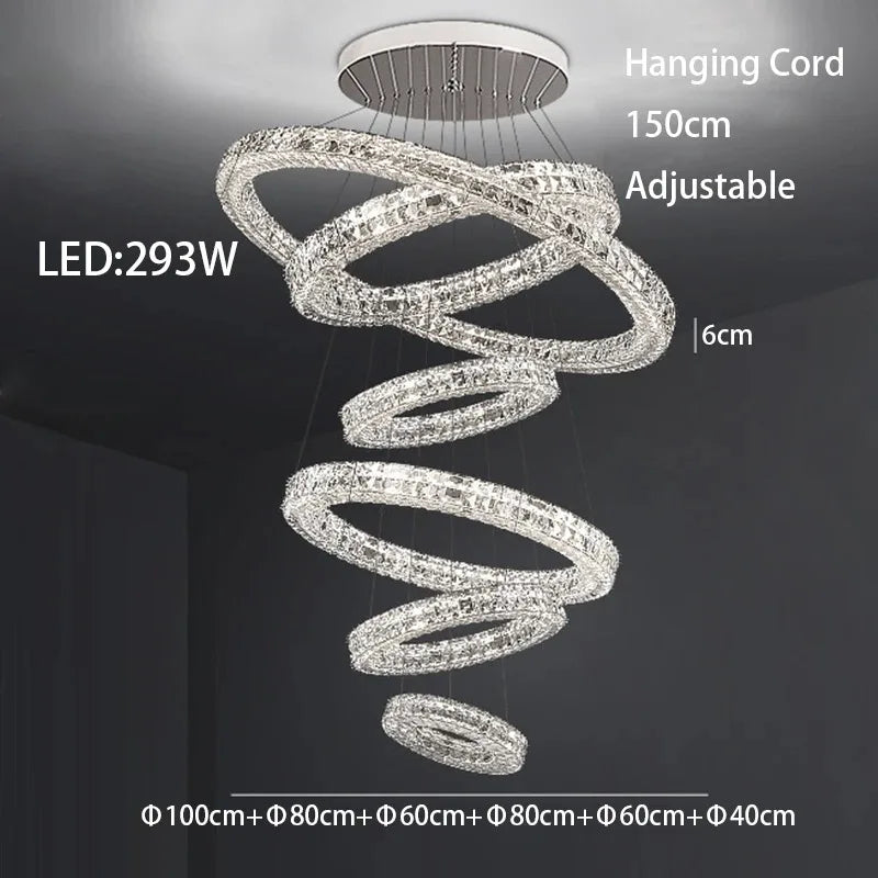 DecorBites™ Crystal LED Chandelier - Modern Luxe Living Room Lighting