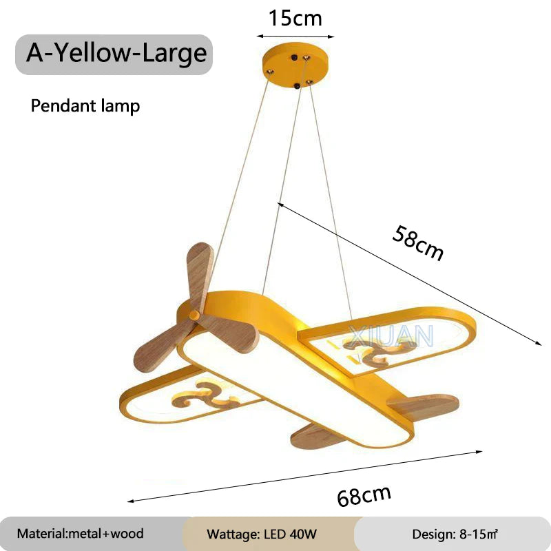 Decorbites™ Kinder-Flugzeug-Anhängerleuchten Holz Metall Wandlampen Kinderzimmer Schule LED