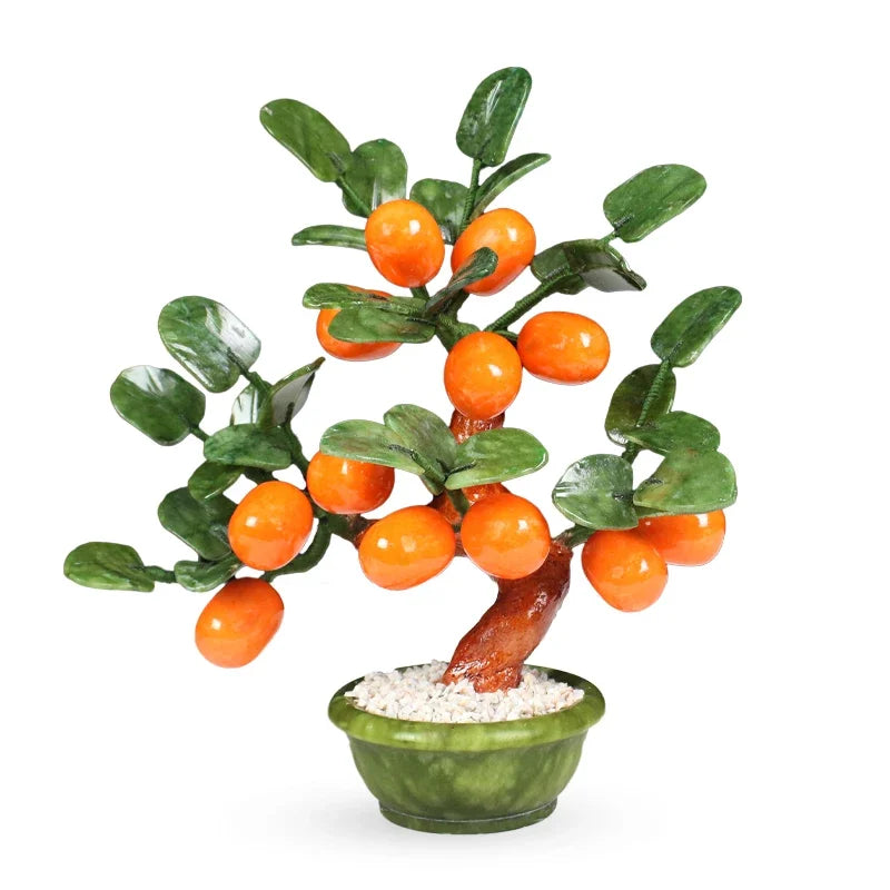 Decorbites™ Jade Kumquat Mandarinenbaum Bonsai: Handgefertigte chinesische Dekorationsornamente