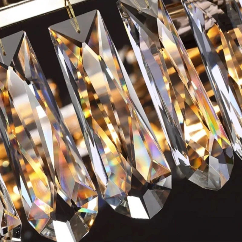 DecorBites™ Gold Crystal Chandelier: Luxury Lighting for Dining Living Bedroom Kitchen Island