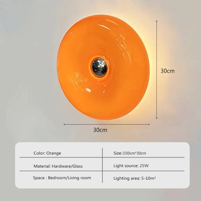 DecorBites™ Glass Donut LED Wall Sconce for Living Room Bedroom Hallway Balcony Lighting