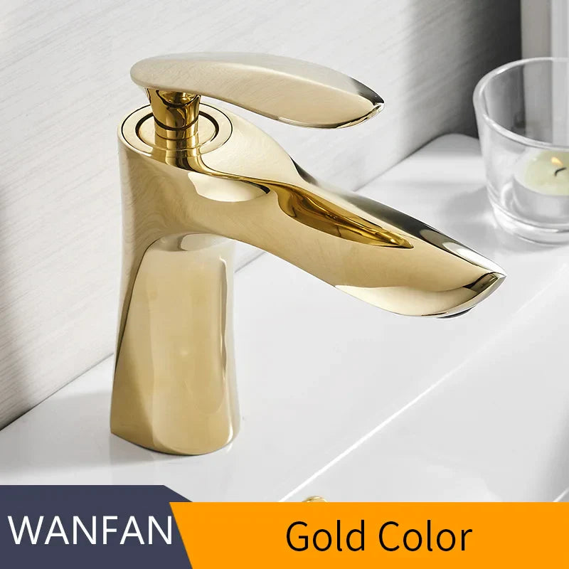 Decorbites™ Gold Wasserfall Badezimmerarmatur - Einhebel-Waschtischmischer, Elegantes Design