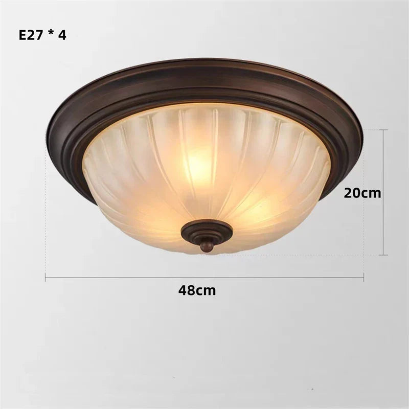 DecorBites™ Black Bronze Ceiling Light with Frosted Glass Shade for Bedroom and Kitchen