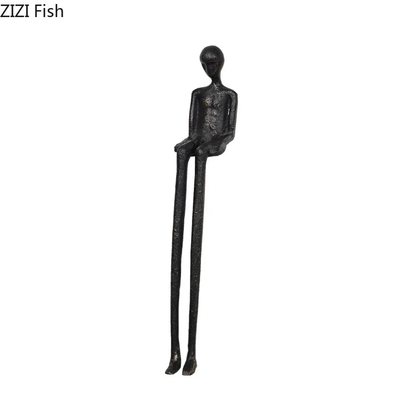 Decorbites™ Schwarze Charakter-Metallstatue Schreibtisch-Dekoration Skulptur Heimdekoration Figur Kunstwerk