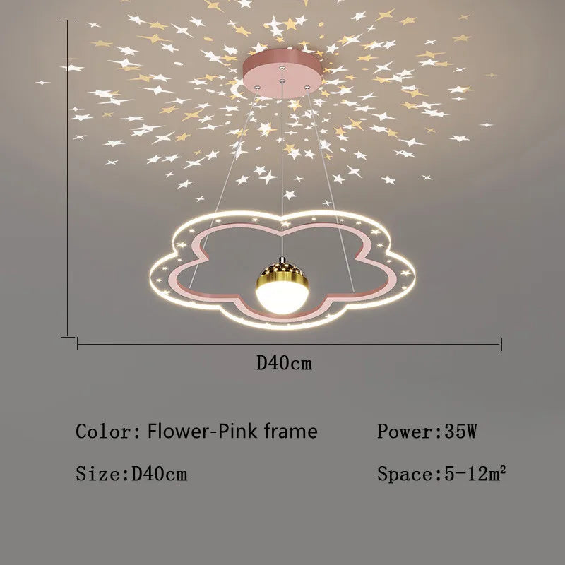 Decorbites™ Wolkenblumen-LED-Kronleuchter: Dekoratives Sternenhimmel-Beleuchtungsarmatur für das Kinderzimmer