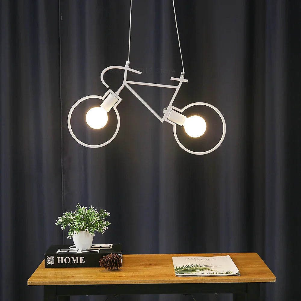 Decorbites™ Eisen-Fahrrad-Hängeleuchte - Industrielle Decken-Dekoration für das Wohnzimmer