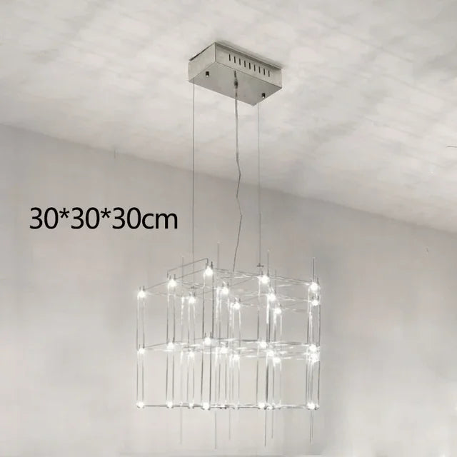 Decorbites™ Cosmos-Kronleuchter: Nordisches Silber-Glühwürmchen-Licht für luxuriöse Wohn- und Esszimmer