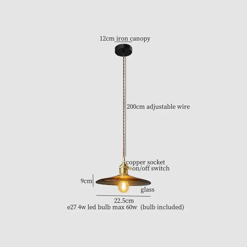 Decorbites™ LED Bernstein-Glas-Hängeleuchte – Amerikanischer Vintage-Stil für die Hausdekoration