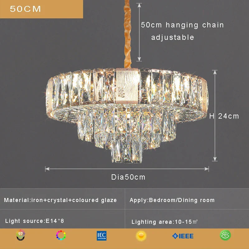 DecorBites™ Crystal Ceiling Chandelier for Home Decoration in Living Room & Bedroom