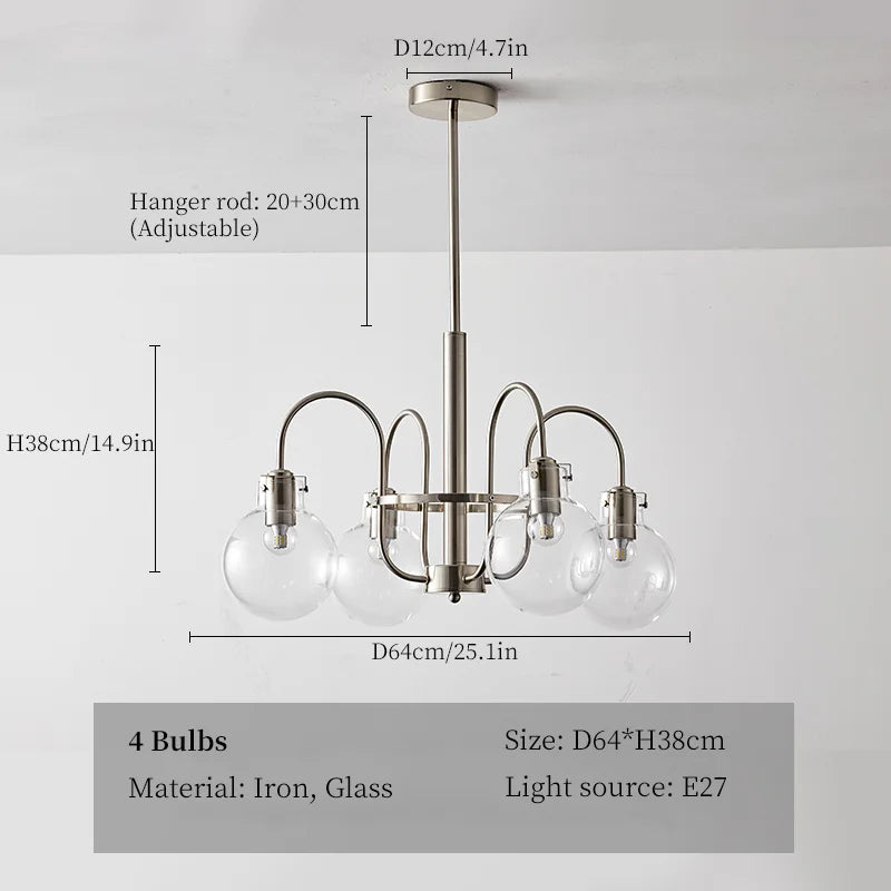 Decorbites™ Glas-LED-Kronleuchter: Retro-Bauhaus-Design für Wohnzimmer, Schlafzimmer, Küche oder Esstisch