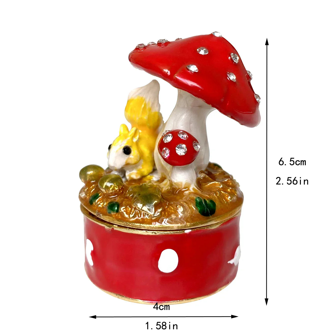 Decorbites™ Kristall-Tierfiguren-Schmuckschatulle Handbemalt Ringhalter Kommoden-Dekoration Hochzeitsgeschenk
