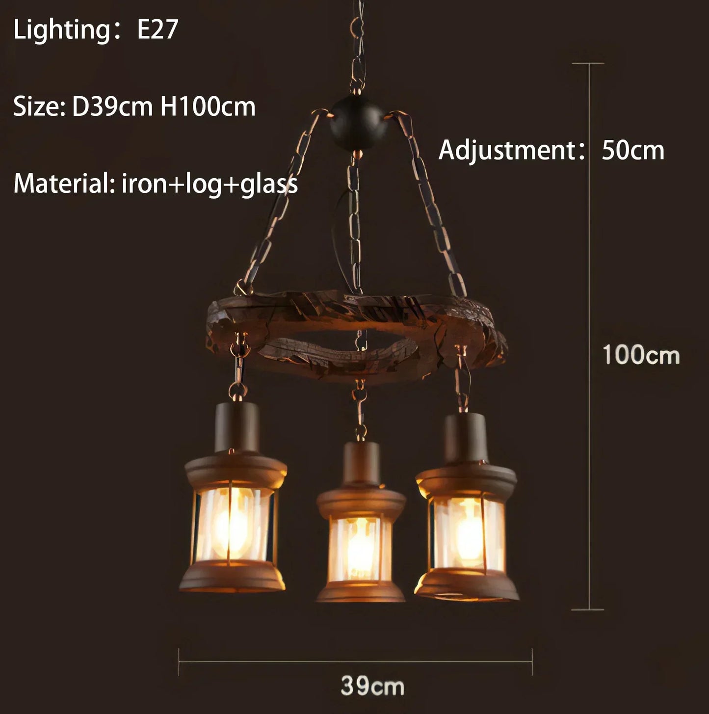 DecorBites™ Iron Wheel LED Pendant Lights - Industrial Metallic Lustre Hanging Lamps