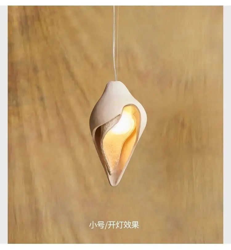 Decorbites™ Gipsmuschel-Hängeleuchte, Wabi-Sabi-Stil für Wohnzimmer, Schlafzimmer und Treppenhaus