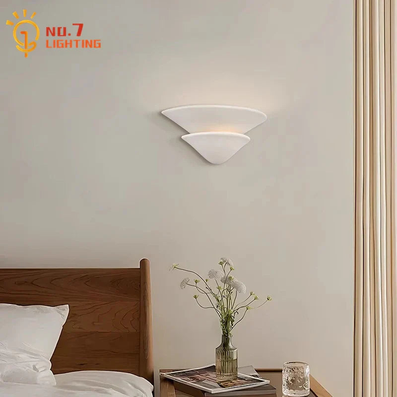 DecorBites™ Cream Wind LED Gypsum Wall Lamp - Semi-round Umbrella Design