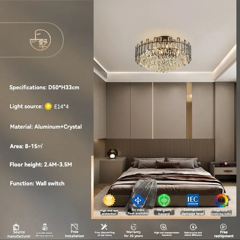 Decorbites™ Gold-Kristall-Deckenleuchter: Luxuriöser moderner LED-Hängeleuchter für die Einrichtung des Zuhauses