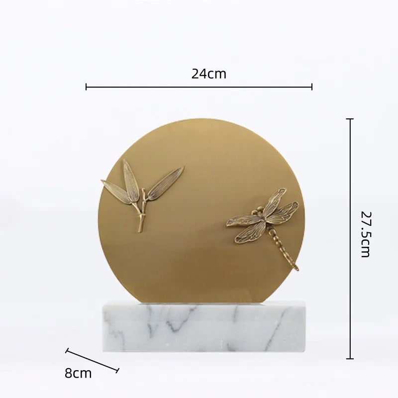 DecorBites™ Golden Geometric Circle Insect Figurine Set Home Decor