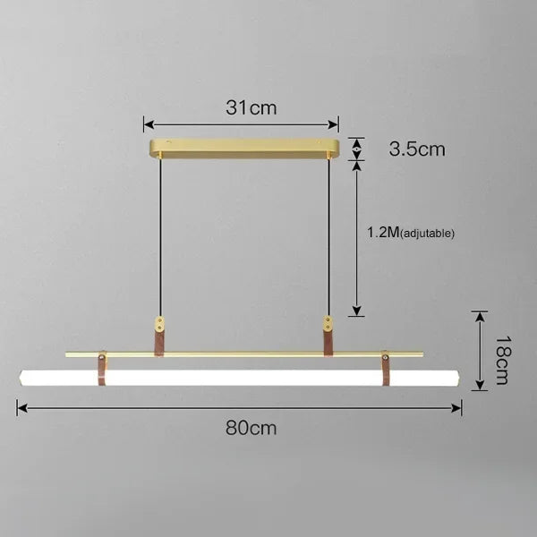 Decorbites™ Eden Moderne Schwarze Goldene Lederrohr-LED-Hängeleuchter