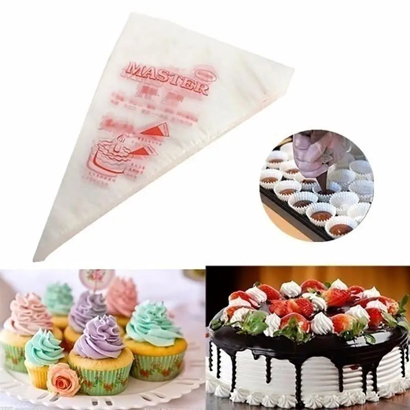 DecorBites™ 50-Piece Disposable Pastry Bags Set for Cake Decoration and Baking