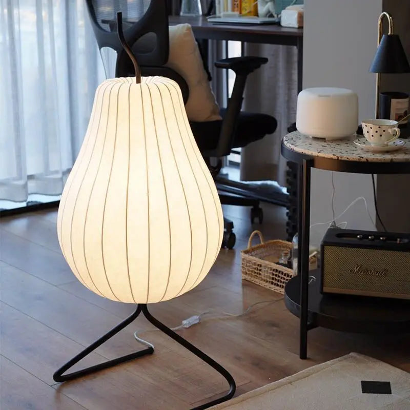 Decorbites™ Japanische Seidenstehlampe: Wabi Sabi LED-Stofflampe für Wohnzimmer & Schlafzimmer
