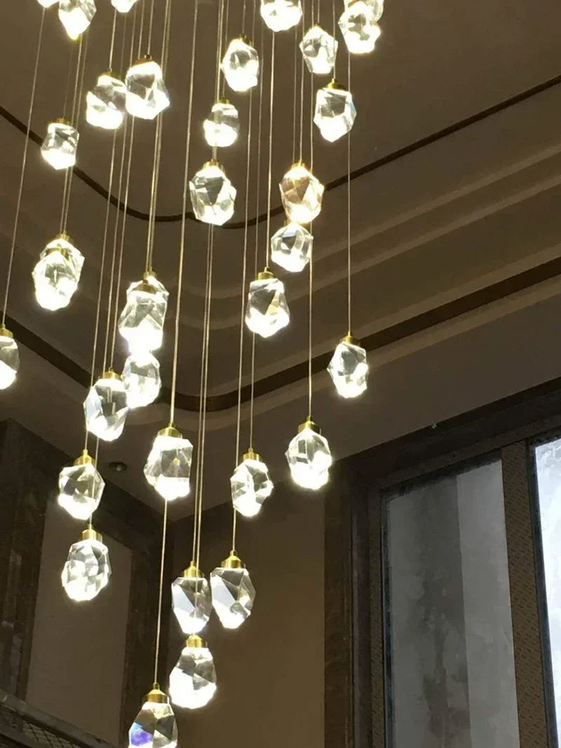 Decorbites™ Diamantkristall-Kronleuchter: Luxuriöse Gold-LED-Beleuchtung für Treppenhaus & Wohnzimmer
