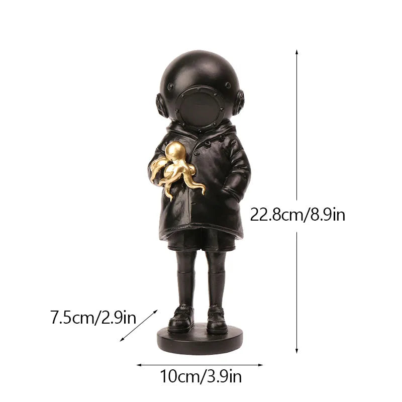 Decorbites™ Taucherin Harz-Statue Banksy Tiefe Skulptur Street-Art-Ornament Figurine