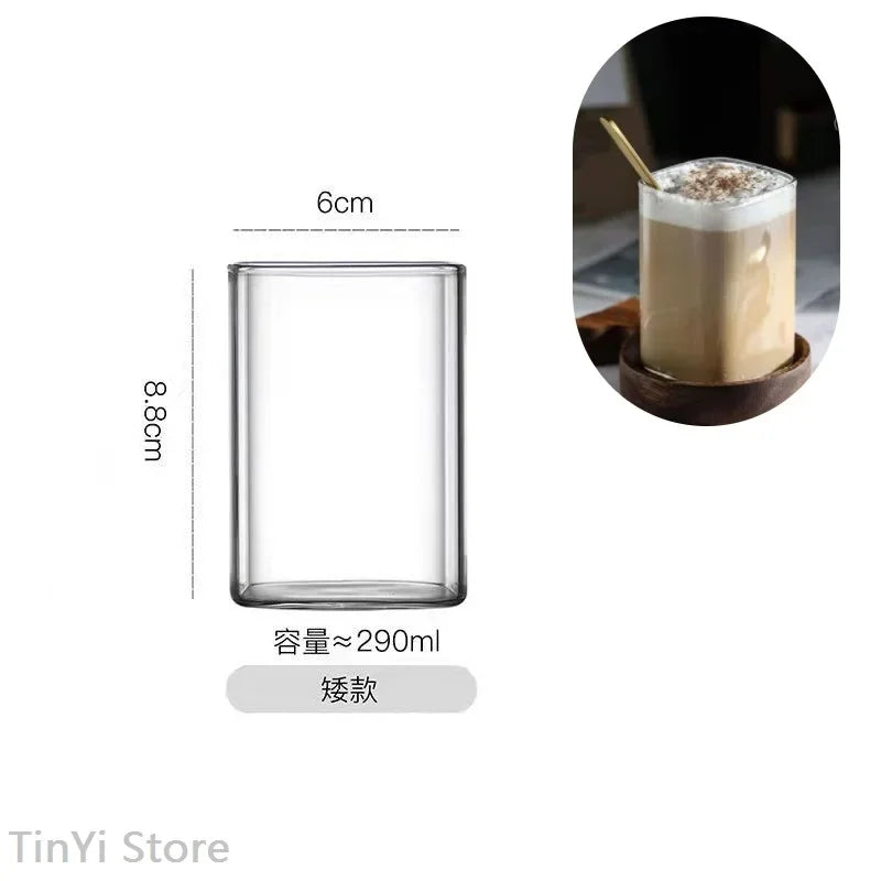 Decorbites™ Glas-Kaffeetasse Teetasse Becher mit Henkel Trinkgeschirr Frühstück Milchbecher Glasbecher