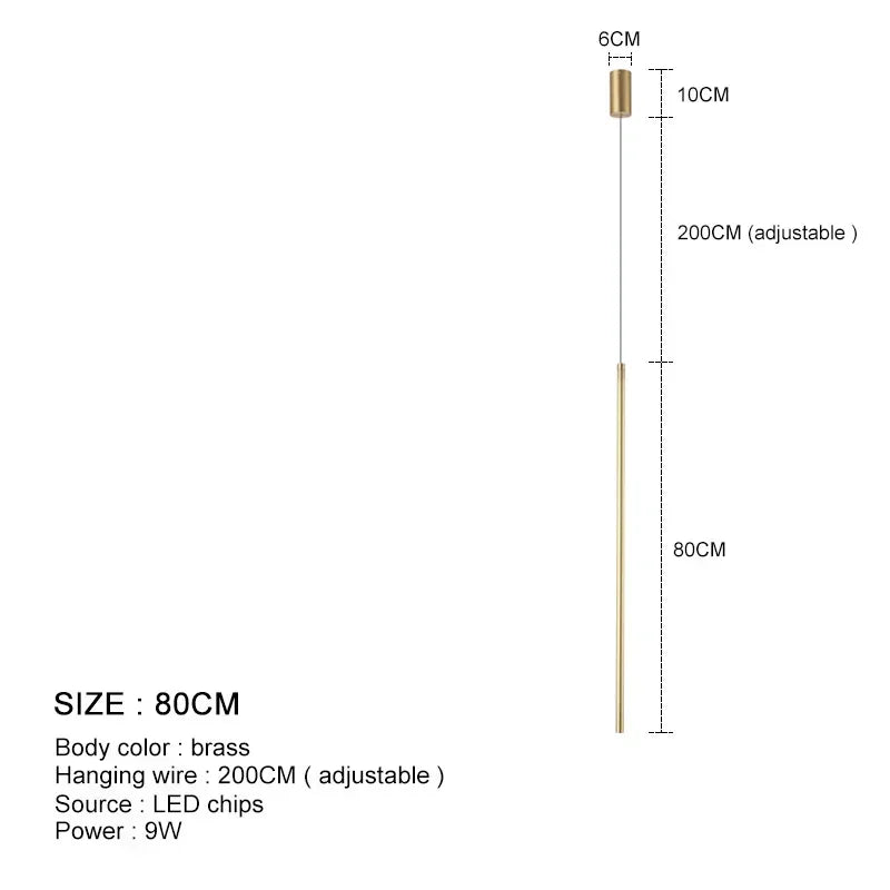 Modern Black Aluminum Linear Pendant Light