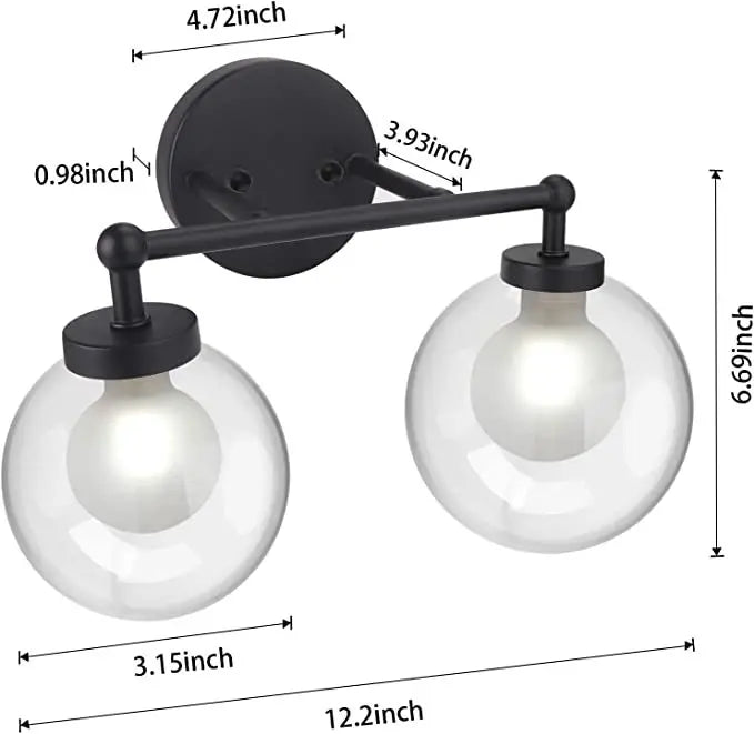 Decorbites™ Doppeltköpfige Glas- & Eisen-Wandlampen, moderne minimalistische Badezimmer-Spiegellampen
