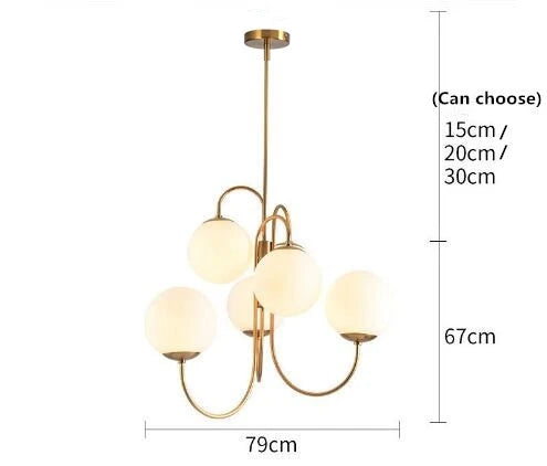 DecorBites™ Glass Ball Led Pendant Chandelier for Home Decor & Kitchen Lighting