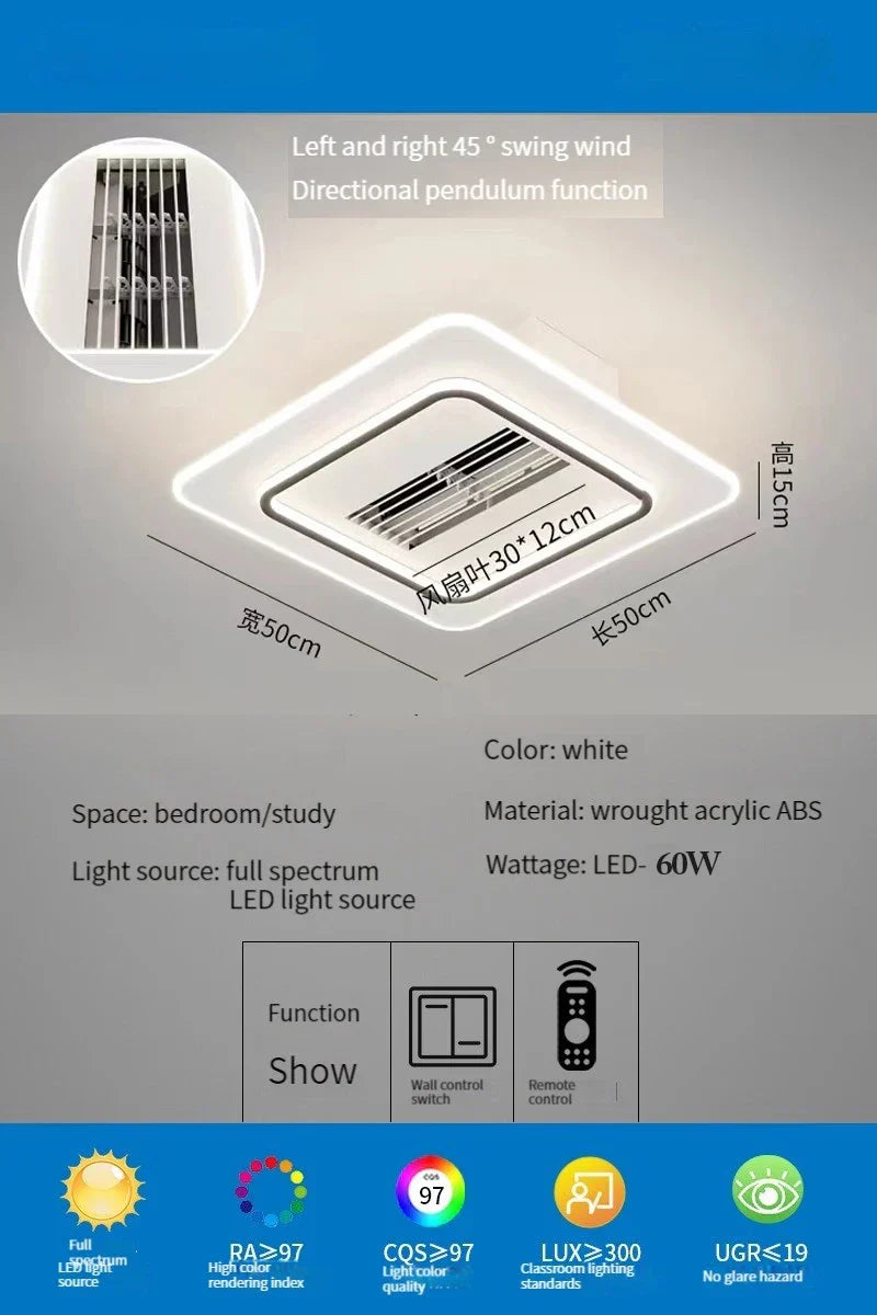 Decorbites™ LED-blattloser Deckenventilator mit Fernbedienung für modernes Wohnzimmer