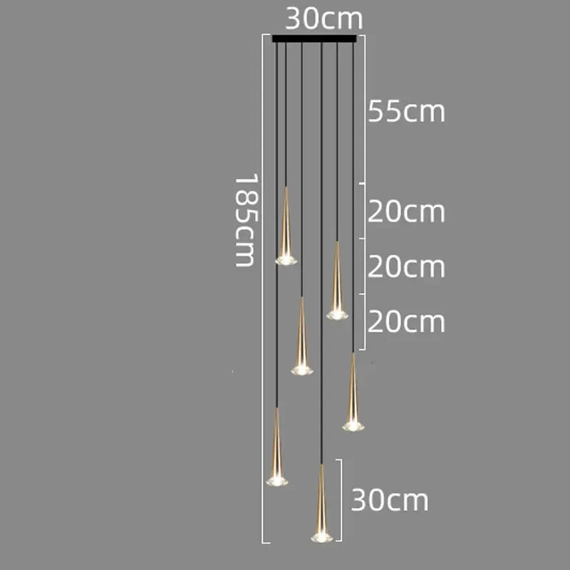 Decorbites™ Kristall-LED-Treppen-Kronleuchter: Luxuriöse lange Treppenbeleuchtung mit kreativem Inseldesign