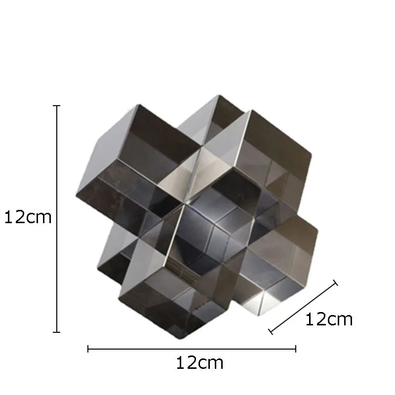 Decorbites™ Kreuz-Kristall-Geometrische-Glas-Skulptur-Schreibtisch-Dekoration Frosted Quadratische Statue