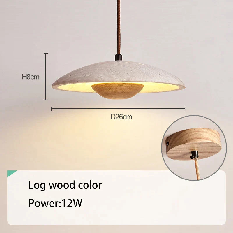 Decorbites™ Sahne Stein Holz Kronleuchter Anhängerlampe für das Schlafzimmer – Dänischer Stil Atmosphärische Beleuchtung