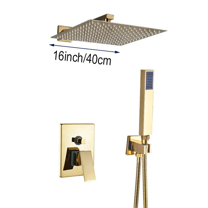 Decorbites™ Goldener Regendusche Armatur-Set mit einhebeliger Messing-Badmischer
