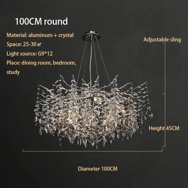 Decorbites™ Kristall-Chrom-Kronleuchter: Luxuriöse Hängelampe für Wohnzimmer, Villen und Restaurants