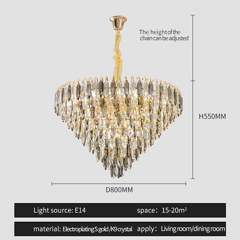 Decorbites™ Kristall-Leuchter: Moderner Luxus-Runder Hauptleuchter für Wohnzimmer & Treppenhaus
