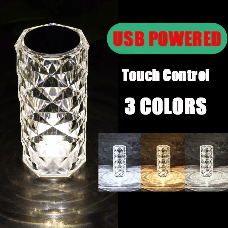 Decorbites™ Kristall-LED-Nachtlicht, USB-aufladbare Umgebungsleuchte für Raumdekoration
