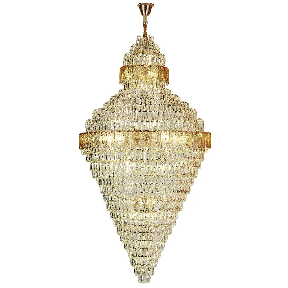 Decorbites™ Elegante Duplex-Kristall-Leuchter Spiraltreppe Hohe Wohnzimmerbeleuchtung
