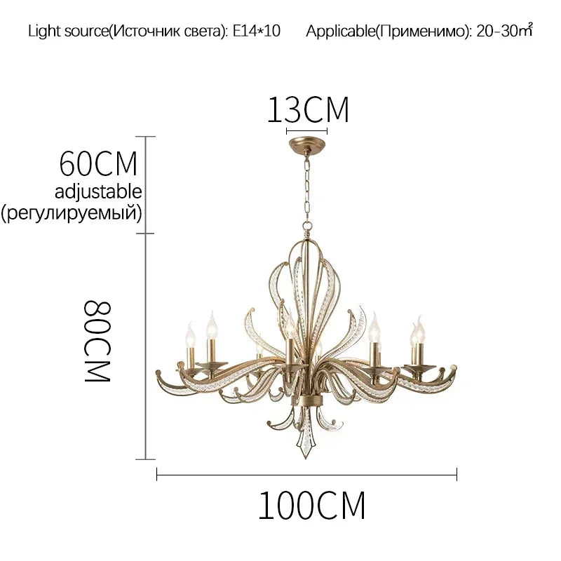 Decorbites™ Französisches Kerzen-Design Kristall-Lüster LED-Hängeleuchte für die Wohnraumdekoration