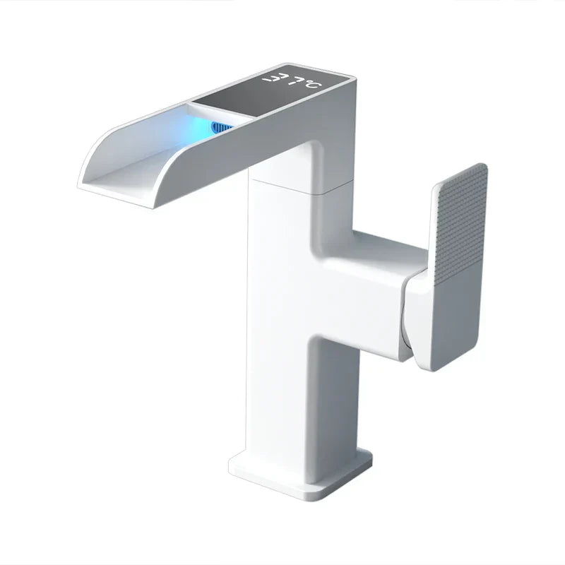 DecorBites™ LED Waterfall Basin Faucet with Temperature Display - 360° Rotation