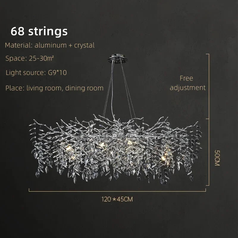 Decorbites™ Kristall-Hängeleuchter Luxus-LED-Beleuchtung Ast-Design für Wohn- und Esszimmer