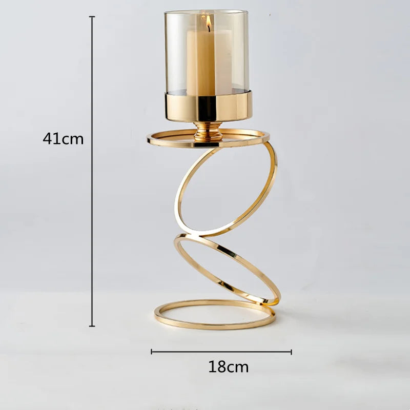 Decorbites™ Goldener Metallrahmen Glasleuchter - Hochzeitszentertische & Heimdekoration