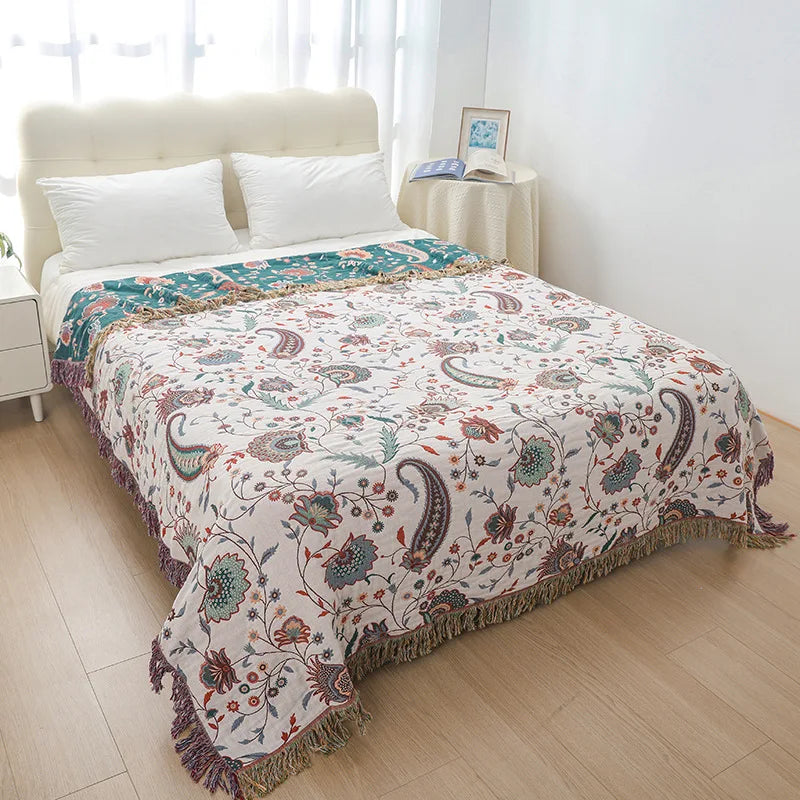 Decorbites™ Baumwolltassel-Sofadecke - Ganzjährige multifunktionale Freizeitdecke